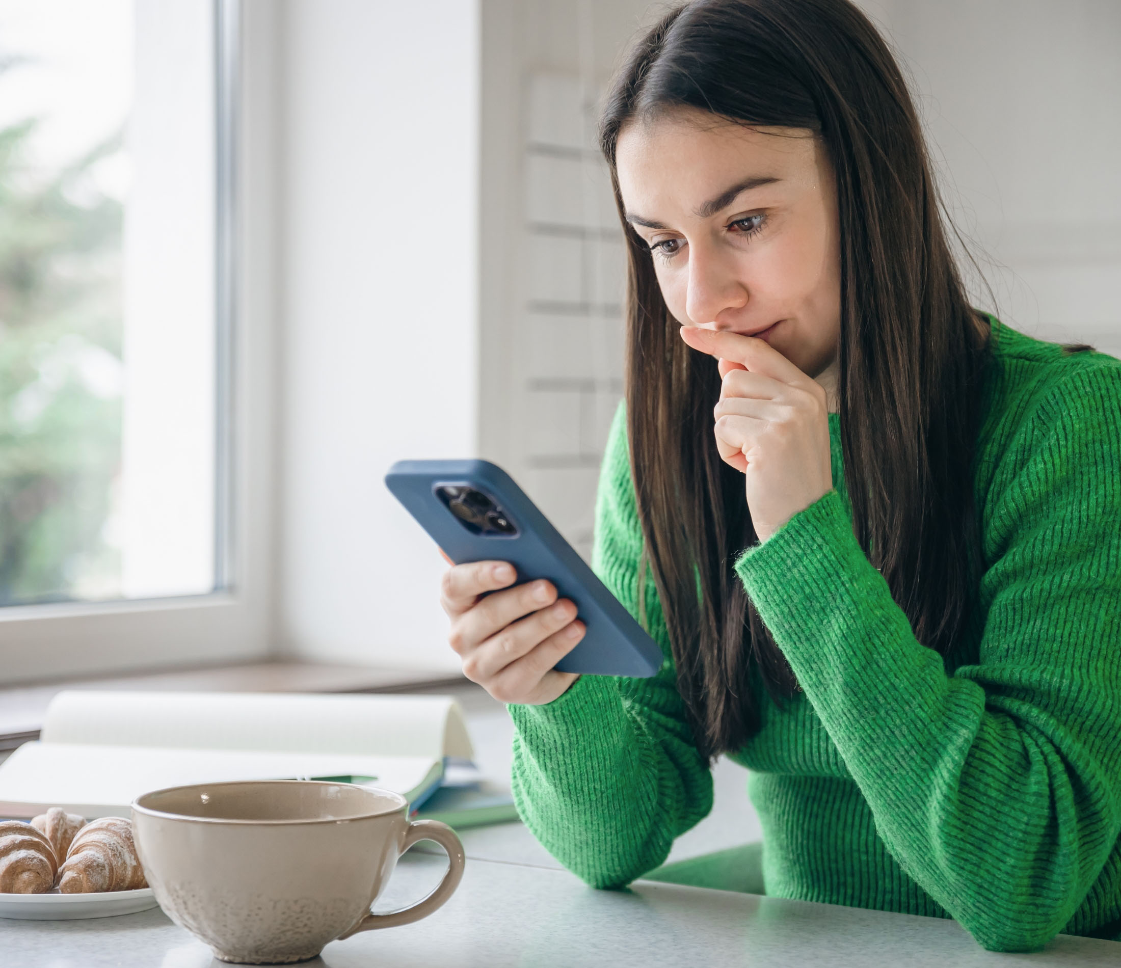 Woman using the creation app
