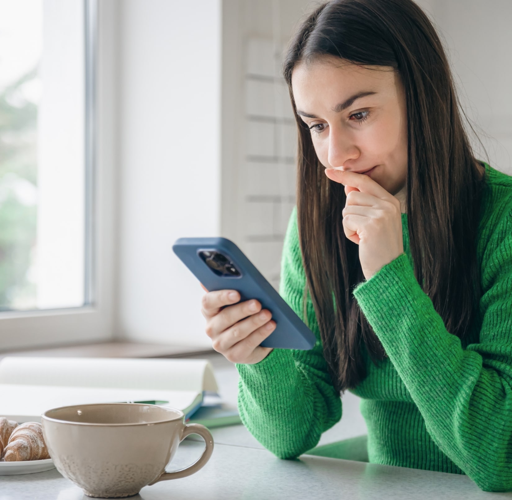 Woman using the creation app