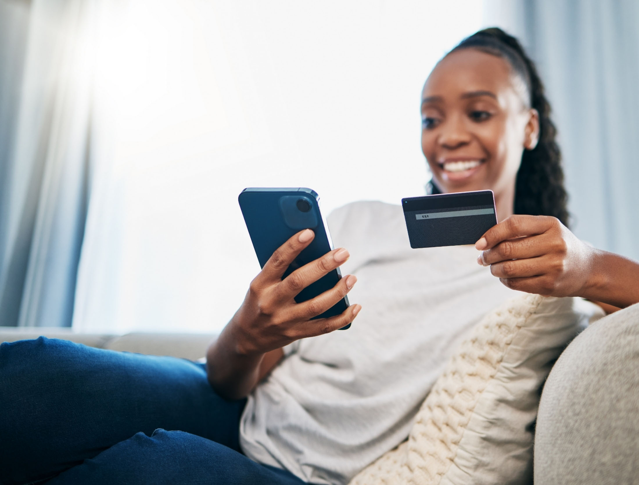 Woman using the creation app