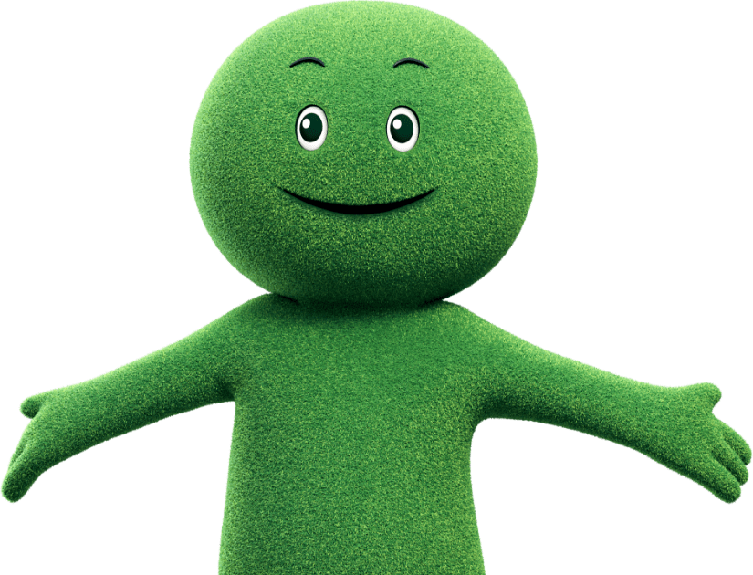 Mascot looking up